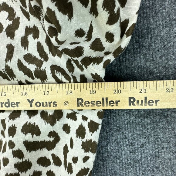 J Crew Shirt Womens 10 Brown Button Up Linen Blend Long Sleeve Breathable - Picture 10 of 15